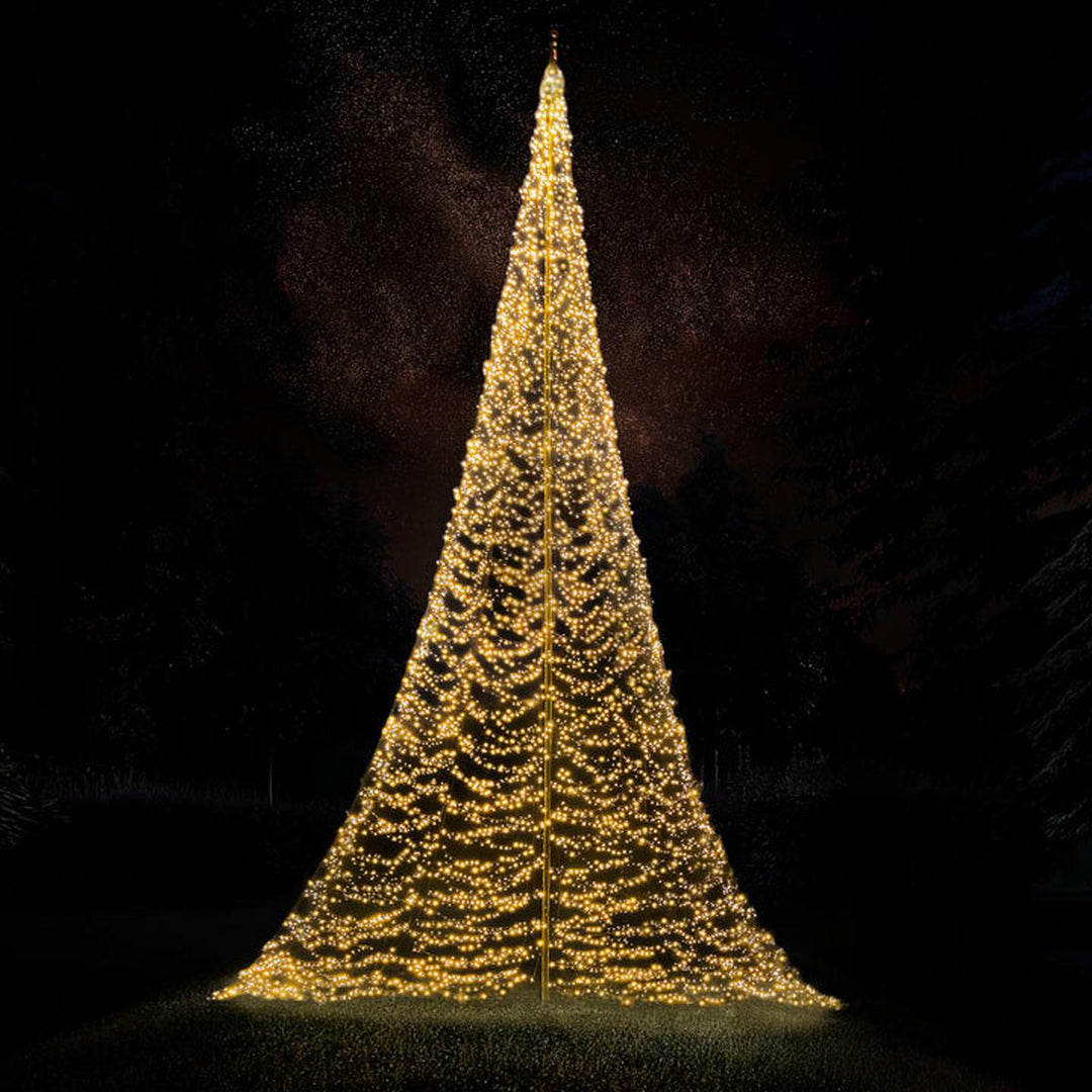 Fairybell 10 meter flaggstang belysning 8000 LED-Lys - Premium-Julebelysning juletrelys ute-Fairybell-Varm hvit / Flerfarget-FA108000L-Lightup.no
