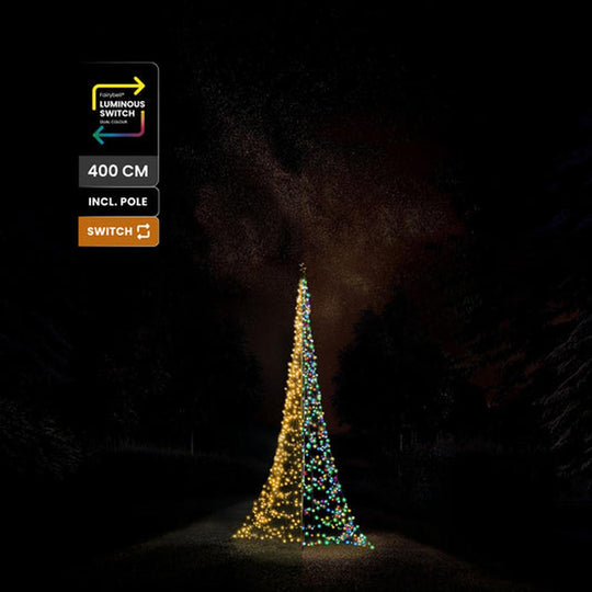 Fairybell 4 meter med stang 1536 LED-Lys - Premium-Julebelysning juletrelys ute-Fairybell-Varm hvit / Flerfarget-FA041536L-Lightup.no