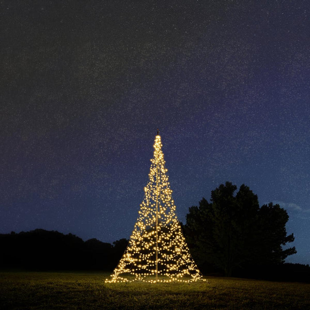 Fairybell 6 meter flaggstang belysning 1200 LED-Lys - Standard-Julebelysning juletrelys ute-Fairybell-Varm hvit-FA061200W-Lightup.no