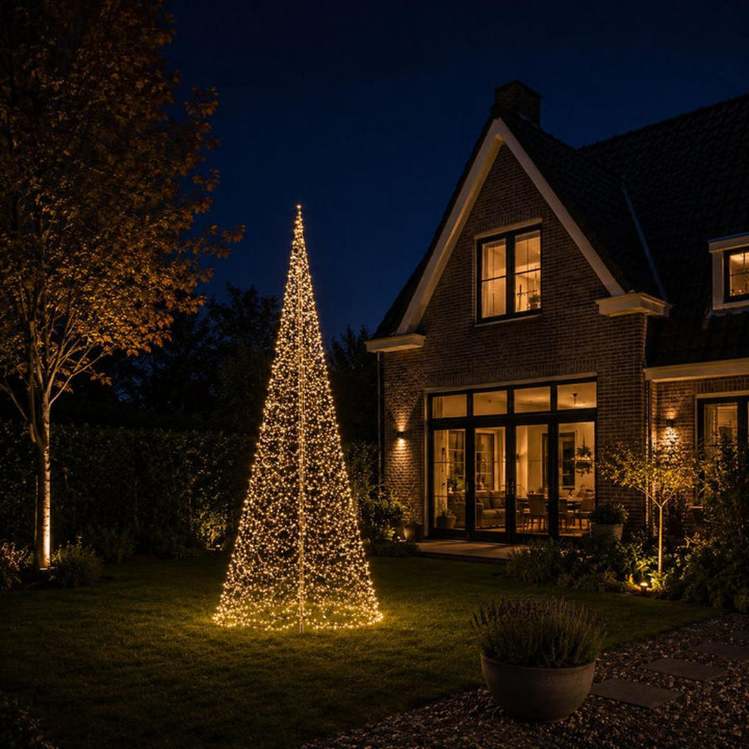Fairybell 6 meter flaggstang belysning 2048 LED-Lys - Premium-Julebelysning juletrelys ute-Fairybell-Varm hvit / Flerfarget-FA062048L-Lightup.no