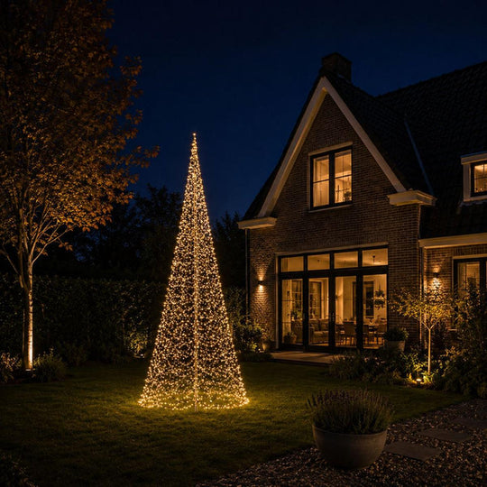 Fairybell 6 meter flaggstang belysning 2048 LED-Lys - Premium-Julebelysning juletrelys ute-Fairybell-Varm hvit / Flerfarget-FA062048L-Lightup.no