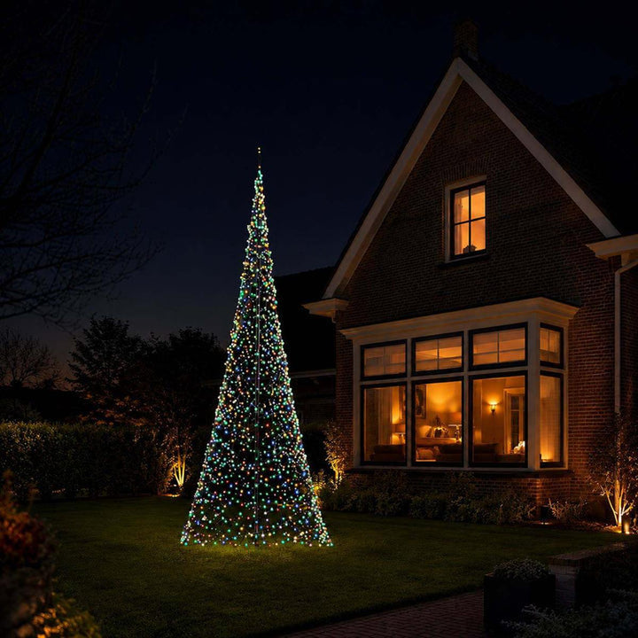 Fairybell 6 meter flaggstang belysning 2048 LED-Lys - Premium-Julebelysning juletrelys ute-Fairybell-Varm hvit / Flerfarget-FA062048L-Lightup.no