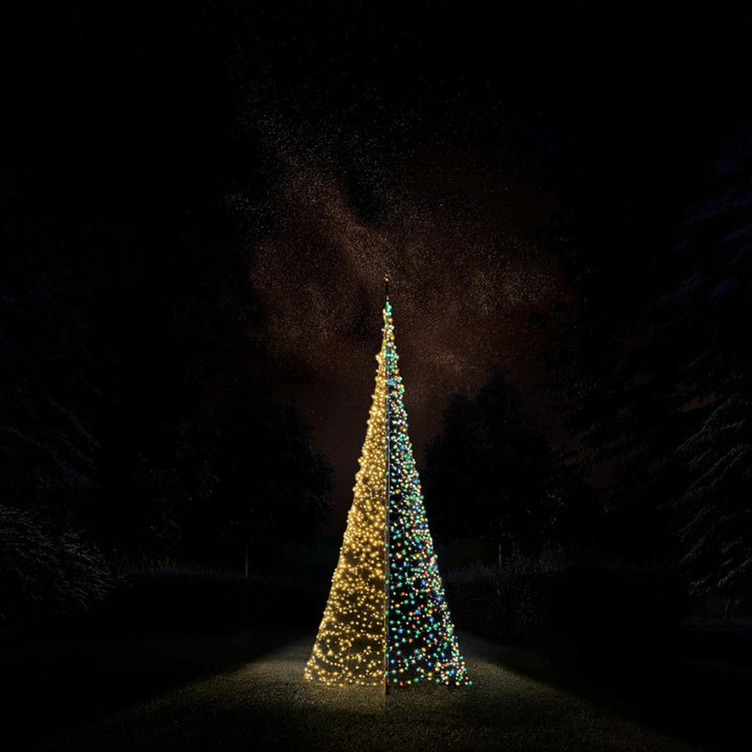 Fairybell 6 meter flaggstang belysning 2048 LED-Lys - Premium-Julebelysning juletrelys ute-Fairybell-Varm hvit / Flerfarget-FA062048L-Lightup.no