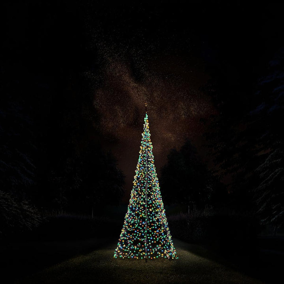 Fairybell 6 meter flaggstang belysning 2048 LED-Lys - Premium-Julebelysning juletrelys ute-Fairybell-Varm hvit / Flerfarget-FA062048L-Lightup.no