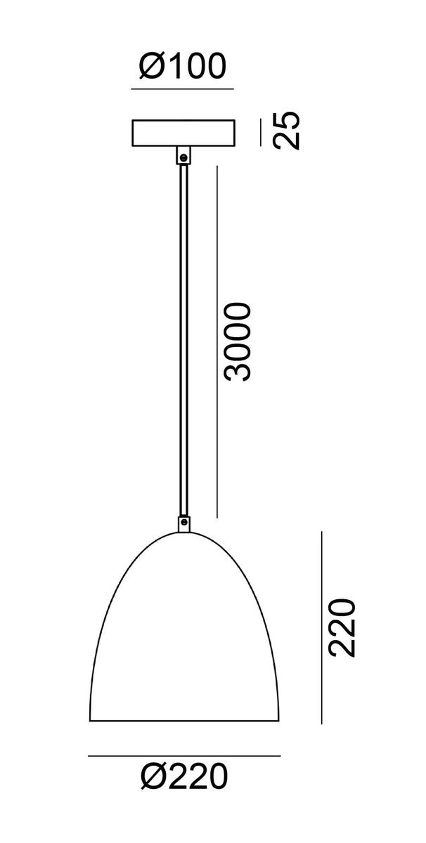Fiola takpendel 22 cm-Takpendler-NorDesign-Svart / Gullfarget-101302205-Lightup.no