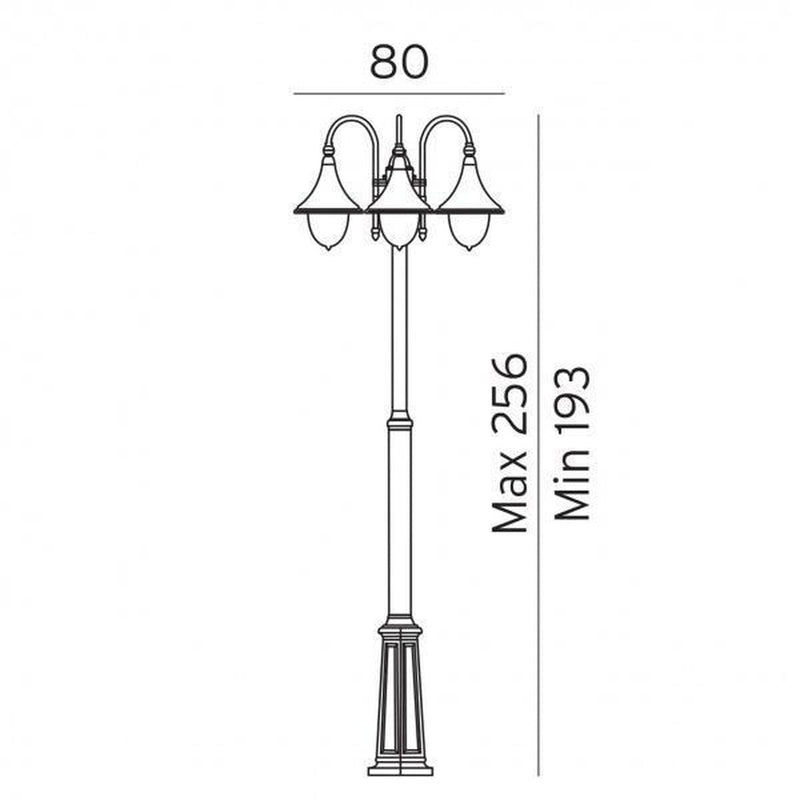Firenze 830-Utebelysning stolpe-Norlys-Svart-3101724-Lightup.no