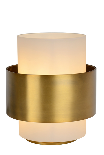 Firmin bordlampe 20 cm - Hvit/Matt gull-Bordlamper-Lucide-LC45597/20/02-Lightup.no