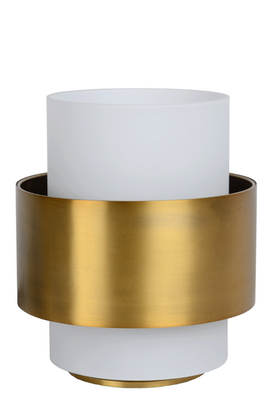 Firmin bordlampe 20 cm - Hvit/Matt gull-Bordlamper-Lucide-LC45597/20/02-Lightup.no