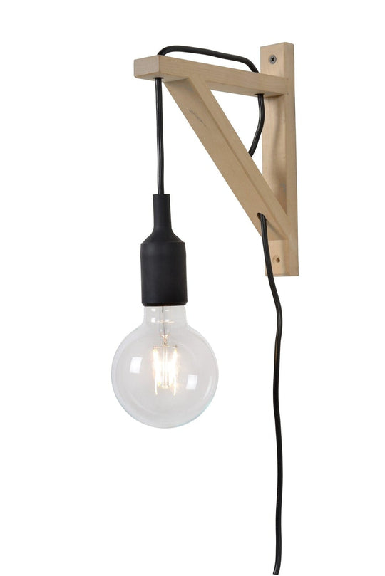 Fix vegglampe-Vegglamper-Lucide-Natur / svart-LC08208/01/30-Lightup.no