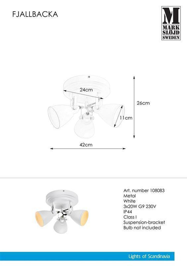 Fjellbacka taklampe IP44 - Hvit - Hvit-Taklamper-Marksløjd-Hvit-Mrk-108083-Lightup.no