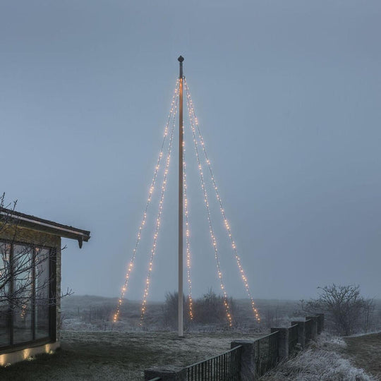Flaggstangbelysning 500 frostede LED – 8 meter – Amber-Julebelysning juletrelys ute-Konstsmide-Svart-4781-837-Lightup.no