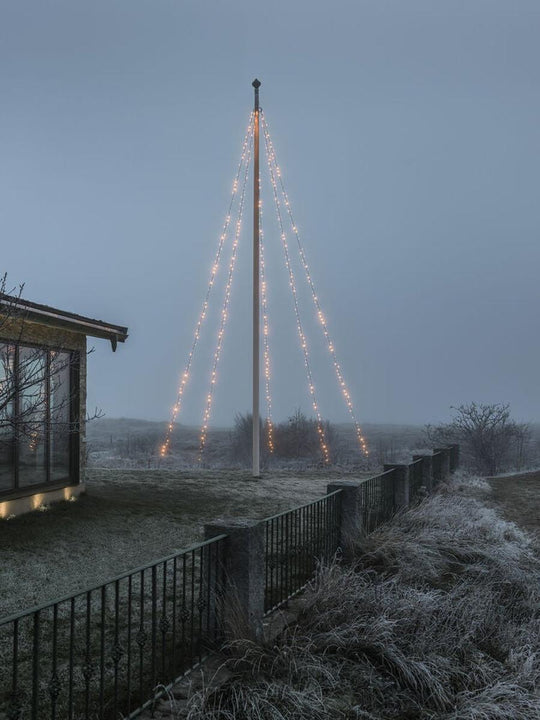 Flaggstangbelysning 500 frostede LED – 8 meter – Amber-Julebelysning juletrelys ute-Konstsmide-Svart-4781-837-Lightup.no