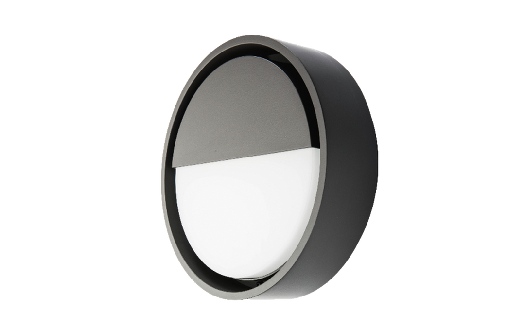 Frame round vegglampe 7W 3000 Kelvin IP66 Dimbar-Utebelysning vegg veggskjold-Sg Armaturen As-Svart-3101192-Lightup.no