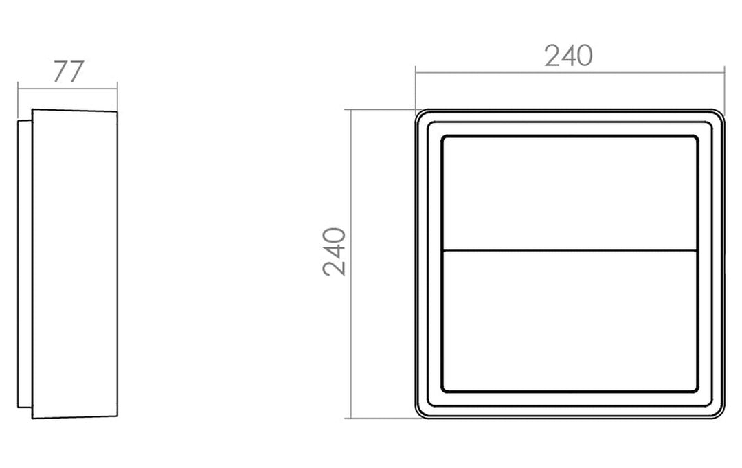 Frame square vegglampe 7W 3000 Kelvin IP66 Dimbar-Utebelysning vegg veggskjold-Sg Armaturen As-Svart-3101195-Lightup.no