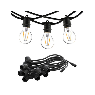 Garden Garland utendørs lysslynge 6 meter 10 lys IP65 startsett - Svart-Utebelysning Lysslynge-Nowodvorski-N-7873+7871-Lightup.no