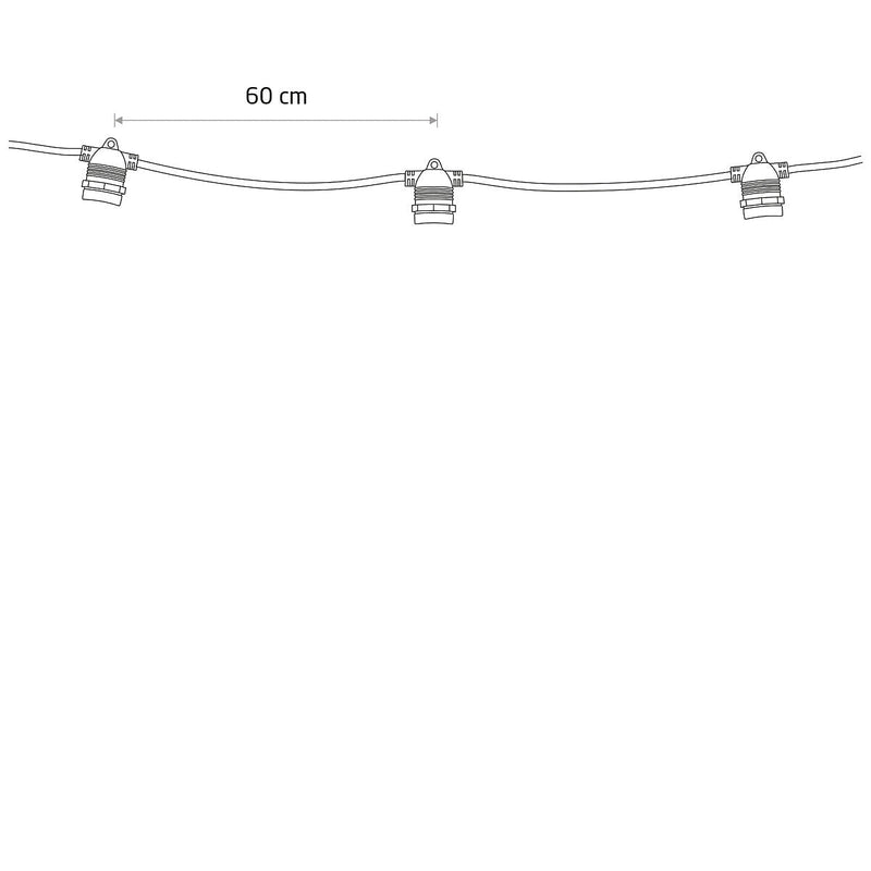 Garden Garland utendørs lysslynge 6 meter 10 lys IP65 startsett - Svart-Utebelysning Lysslynge-Nowodvorski-N-7873+7871-Lightup.no
