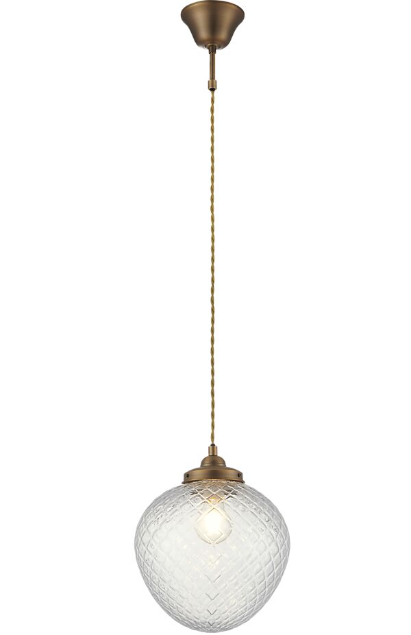Gatsby taklampe Ø25-Takpendler-Aneta Lighting-Antikk/Klart-25164-30-40-Lightup.no