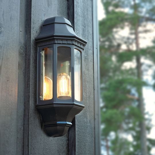 Genova 170-Utebelysning vegg veggskjold-Norlys-Svart-3183007-Lightup.no