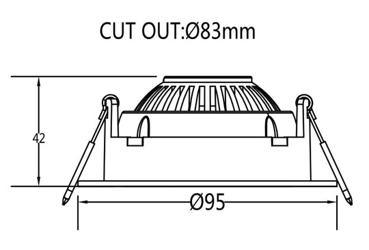 Georgia 360 lavtbyggende downlight 8W 2700K RA97 Dimbar IP44 - Hvit-Downlight lavtbyggende-NorDesign-Hvit-190972706v3-Lightup.no