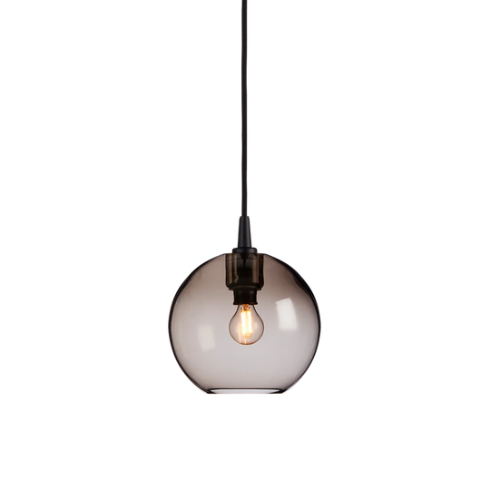 Gloria 19 cm takpendel-Takpendler-Belid-Røykfarget - Svart oppheng-858473+163486-Lightup.no