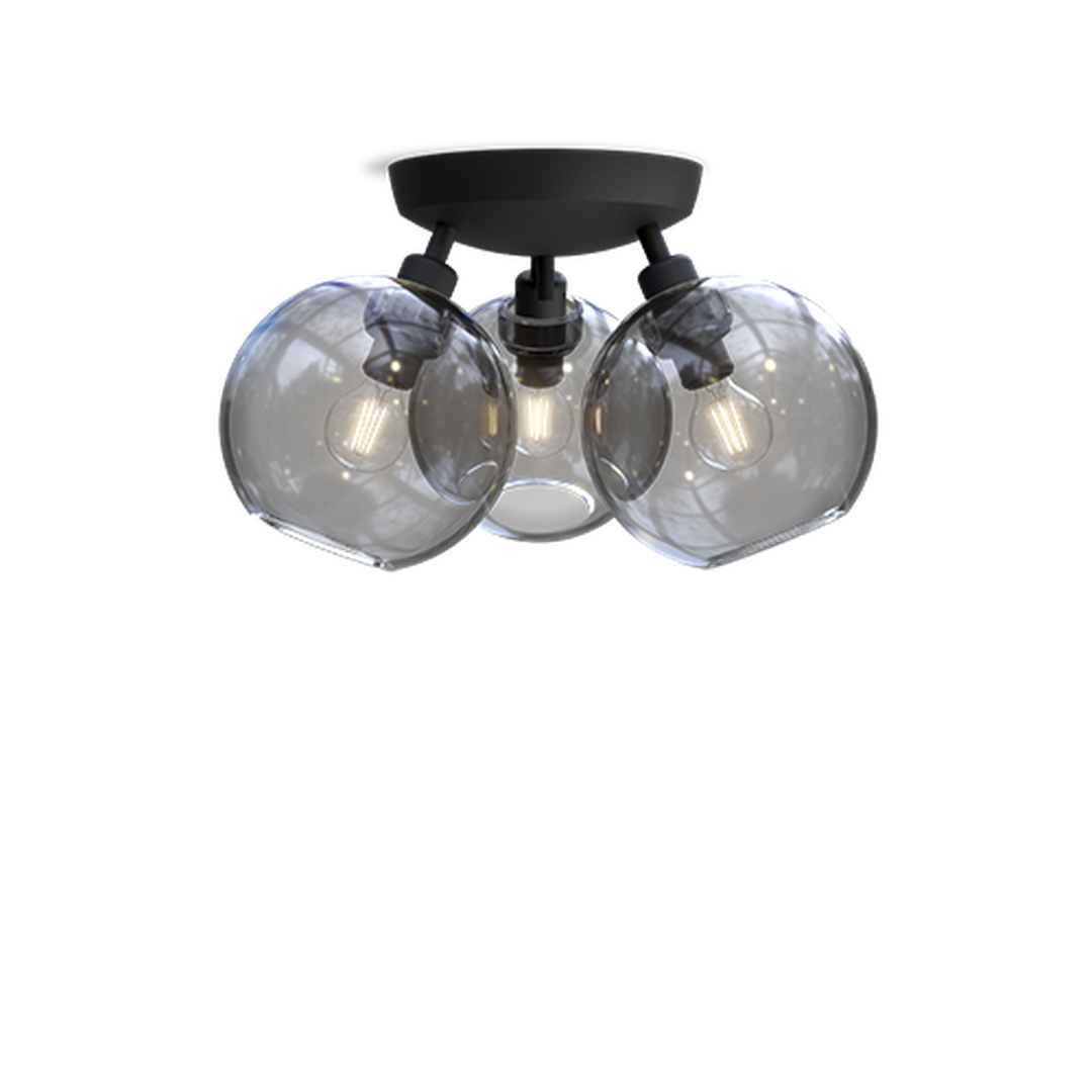 Gloria taklampe 3 lys E14-Taklamper-Belid-Svart / Røyk-20108673-Lightup.no