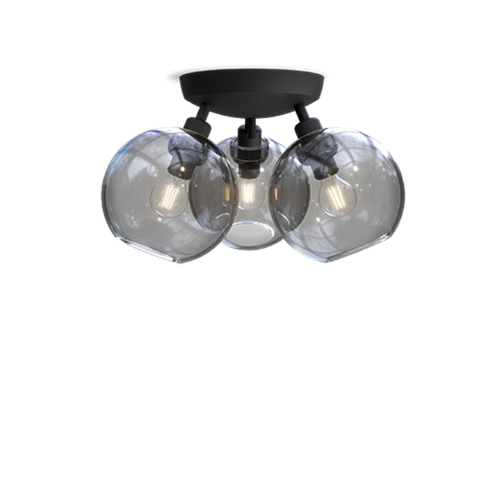 Gloria taklampe 3 lys E14-Taklamper-Belid-Svart / Røyk-20108673-Lightup.no