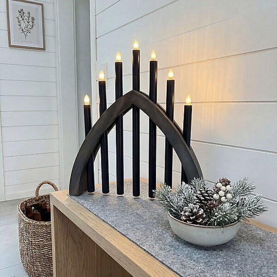 Gotland adventsstake 7-lys-Julebelysning adventsstake-Aneta Lighting-Gråbeis / Svart-27221-14-15-Lightup.no