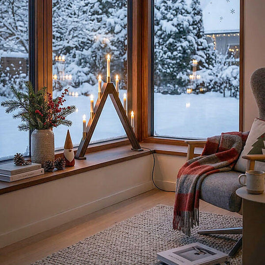 Halland adventsstake 7-lys - Sammenleggbar-Julebelysning adventsstake-Aneta Lighting-Gråbeis-27220-14-Lightup.no