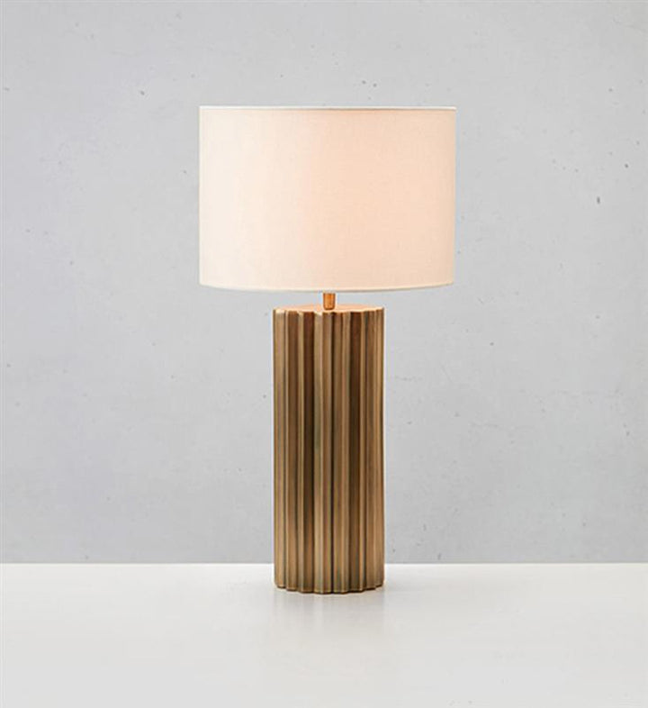 Hashira bordlampe - Antikk messing/Off White-Bordlamper-Marksløjd-Messing-Mrk-108669-Lightup.no