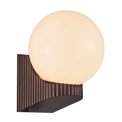 Hayley vegglampe utendørs IP44 E27 - Metallisk brun/Opal-Utebelysning vegg klassisk-Nordlux-2318131061-Lightup.no