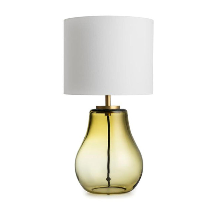 Hitra bordlampe med hvit skjerm-Bordlamper-Hadeland Glassverk-Grønn-Messing-Hak__240-200-1004-13-Lightup.no