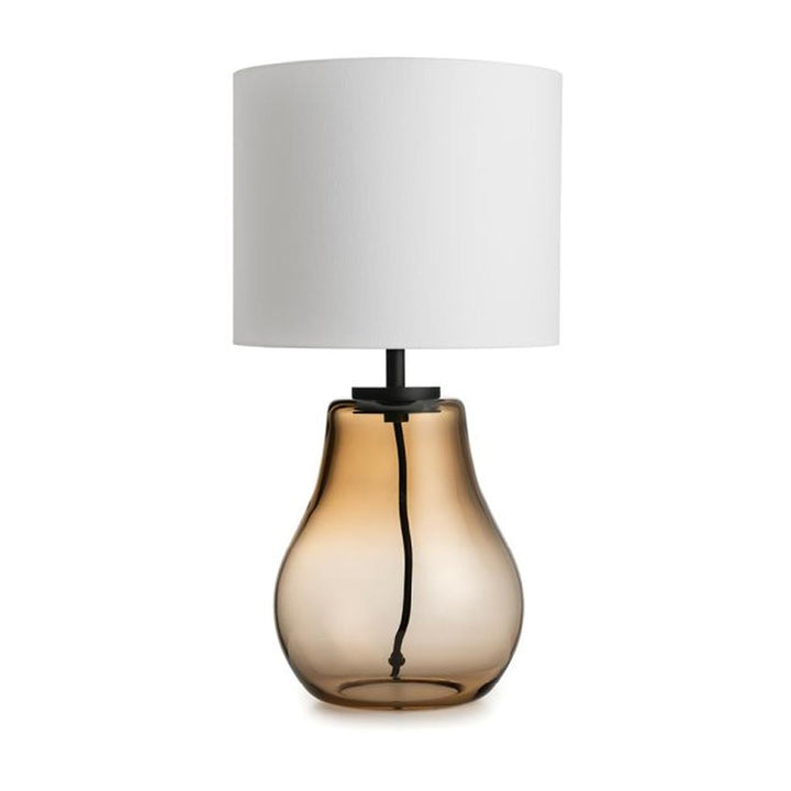 Hitra bordlampe med hvit skjerm-Bordlamper-Hadeland Glassverk-Brun-Svart-Hak__240-200-2053-11-Lightup.no