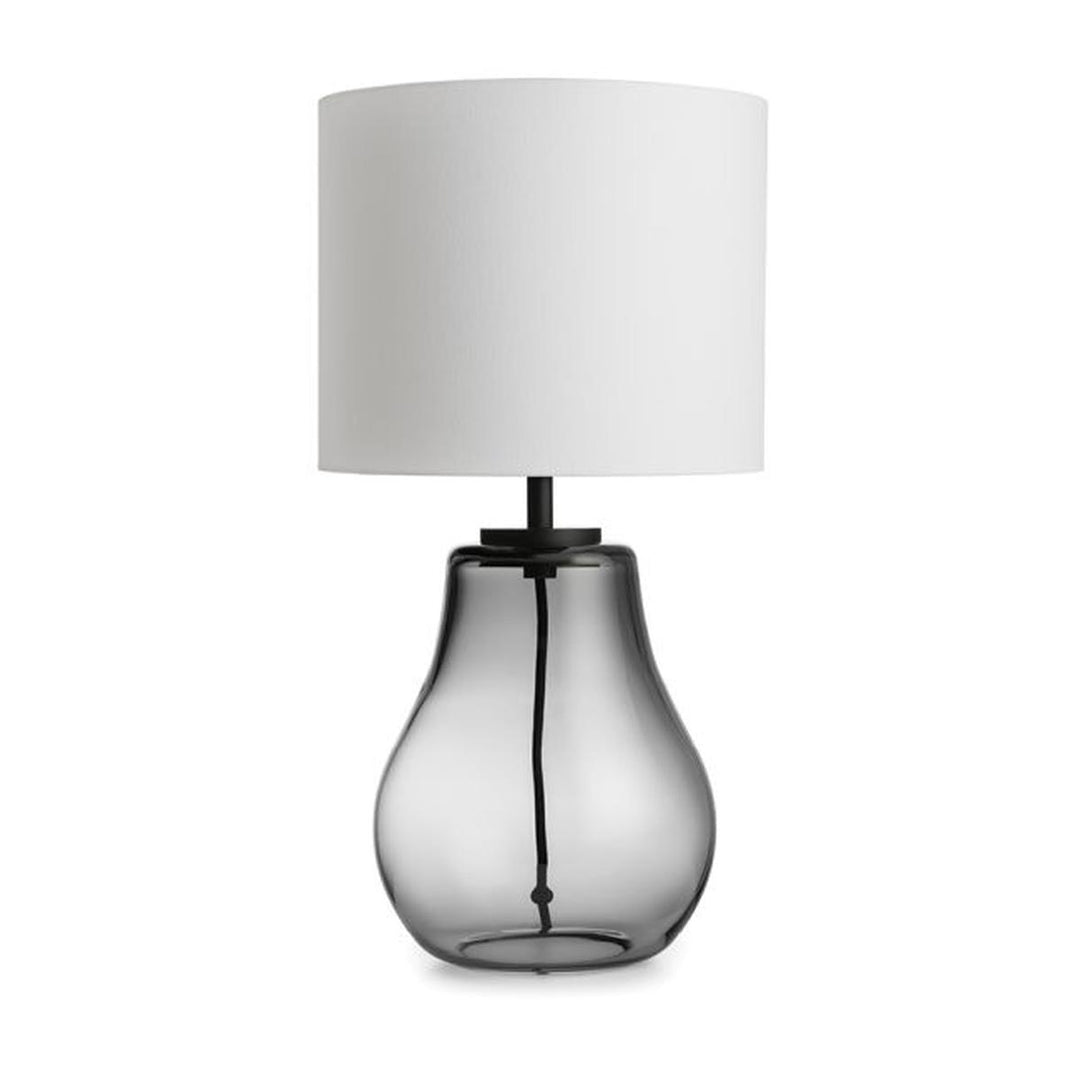 Hitra bordlampe med hvit skjerm-Bordlamper-Hadeland Glassverk-Røykgrå-Svart-Hak__240-200-2233-11-Lightup.no