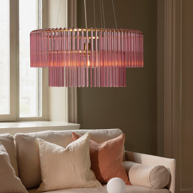 Hook takpendel 60 cm-Takpendler-Globen Lighting-Rosa / Børstet messing-656504-Lightup.no