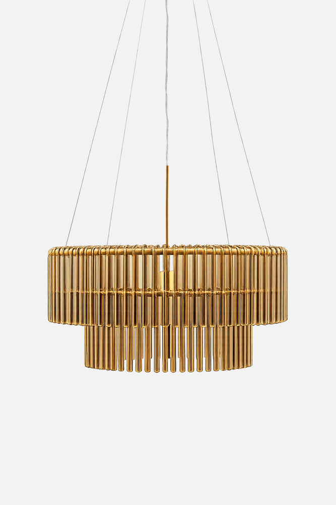 Hook takpendel 60 cm-Takpendler-Globen Lighting-Brun / Børstet messing-656506-Lightup.no