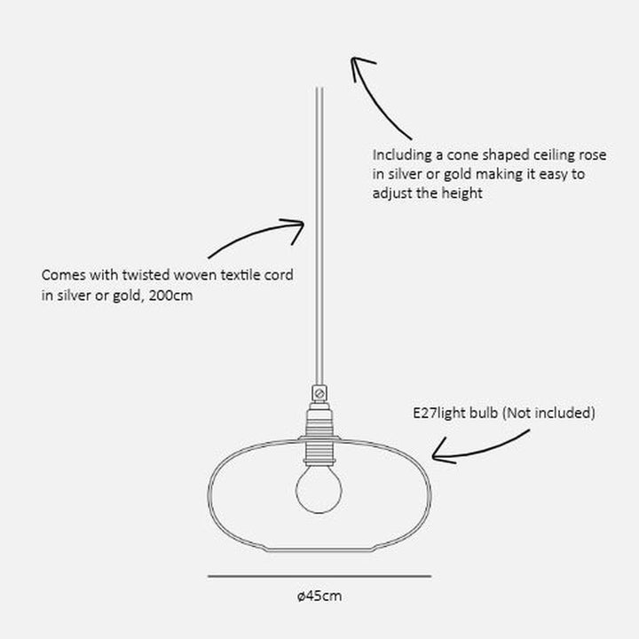 Horizon takpendel 45 cm Topaz blue-Takpendler-EBB & FLOW-Blå-LA101820-Lightup.no