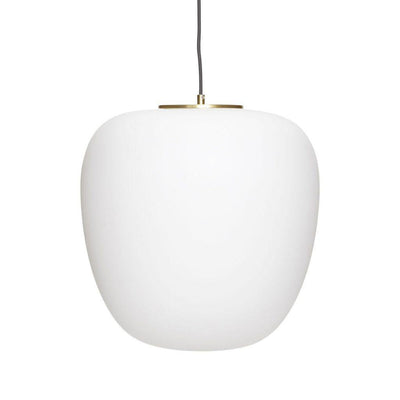 Hübsch glasspendel 40 cm hvit - messing, Svart kabel-Takpendler-Hübsch A/S-991399-Lightup.no