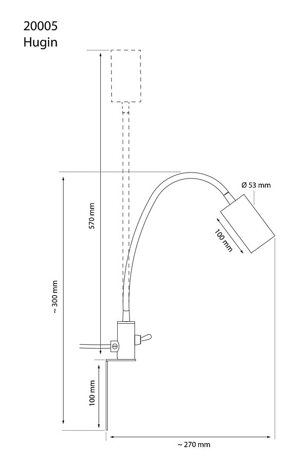 Hugin senglampe-Vegglamper-Aneta Lighting-Antikkmalt-20005-04-Lightup.no
