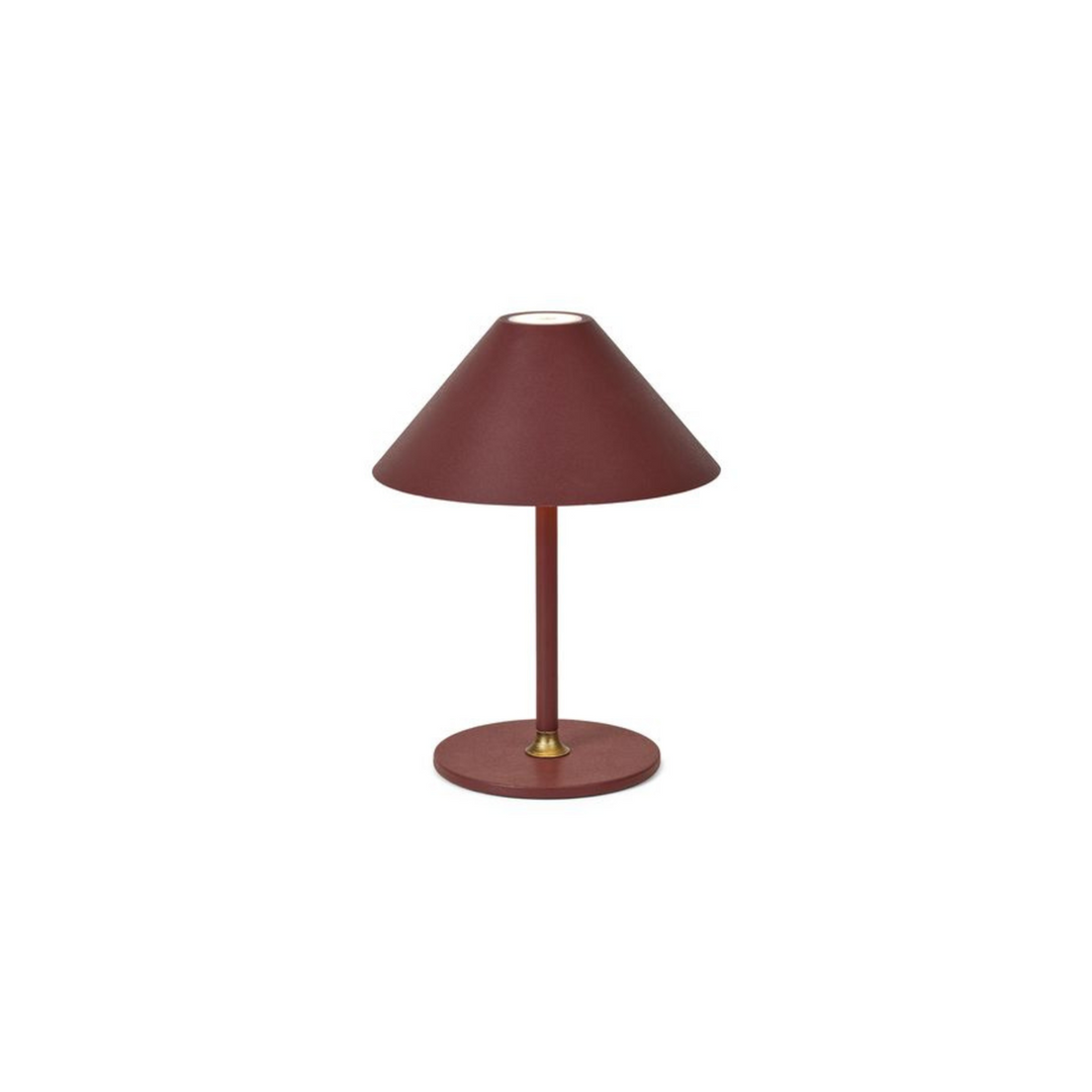 Hygge bordlampe 25 oppladbar - Rødbrun-Bordlamper-Halo Designs-5705639801022-Lightup.no