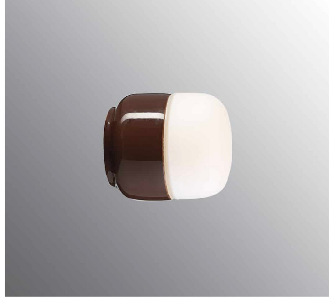 Ifø Ohm 100 / 110 vegg/tak lampe IP44-Taklamper-Ifø Electric-Brun / Opal glass-8301-200-14-Lightup.no