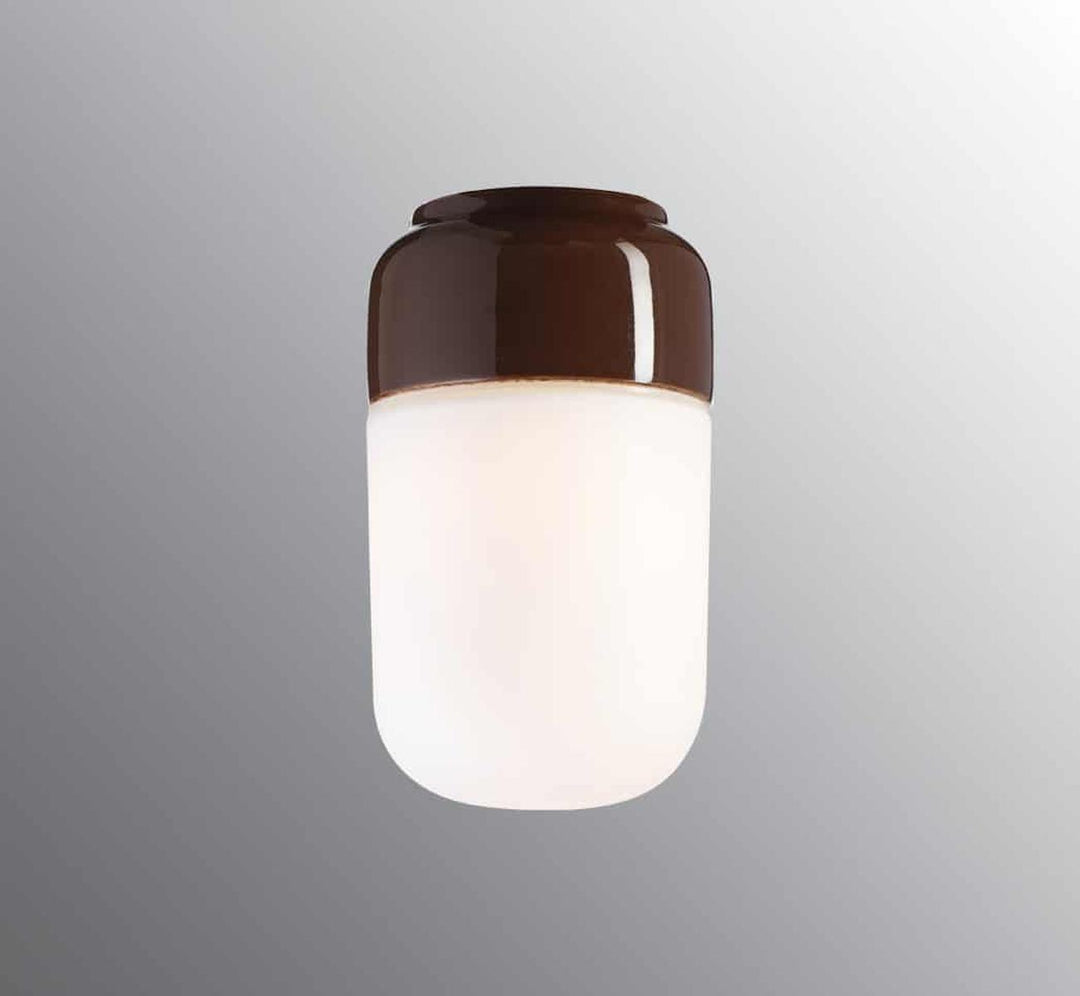 Ifø Ohm 100 / 170 tak/vegg IP44-Taklamper-Ifø Electric-Brun / Opal-8341-500-14-Lightup.no