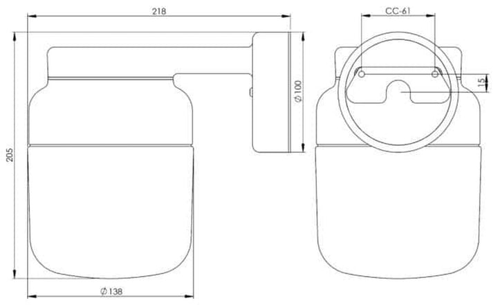 Ifø Ohm 140/205 vegglampe IP44-Baderomsbelysning vegglamper-Ifø Electric-Svart / Opal-8382-500-16-Lightup.no