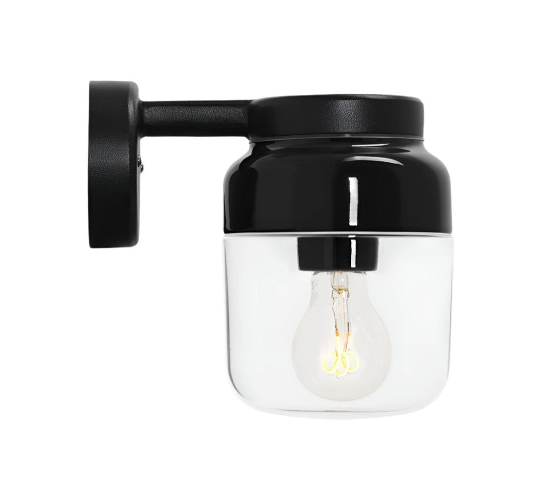 Ifø Ohm 140/205 vegglampe IP44-Baderomsbelysning vegglamper-Ifø Electric-Svart / Klar-8382-510-16-Lightup.no