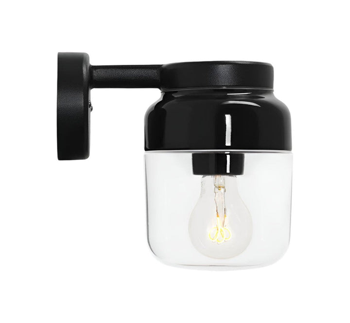 Ifø Ohm 140/205 vegglampe IP44-Baderomsbelysning vegglamper-Ifø Electric-Svart / Klar-8382-510-16-Lightup.no