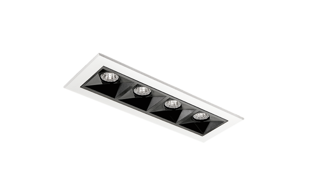 Inspire R 150 innfelt downlight 4 lys 8W RA98 2700K dimbar-Downlight lavtbyggende-Sg Armaturen As-Svart-3203526-Lightup.no