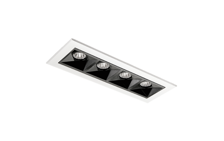 Inspire R 150 innfelt downlight 4 lys 8W RA98 2700K dimbar-Downlight lavtbyggende-Sg Armaturen As-Svart-3203526-Lightup.no
