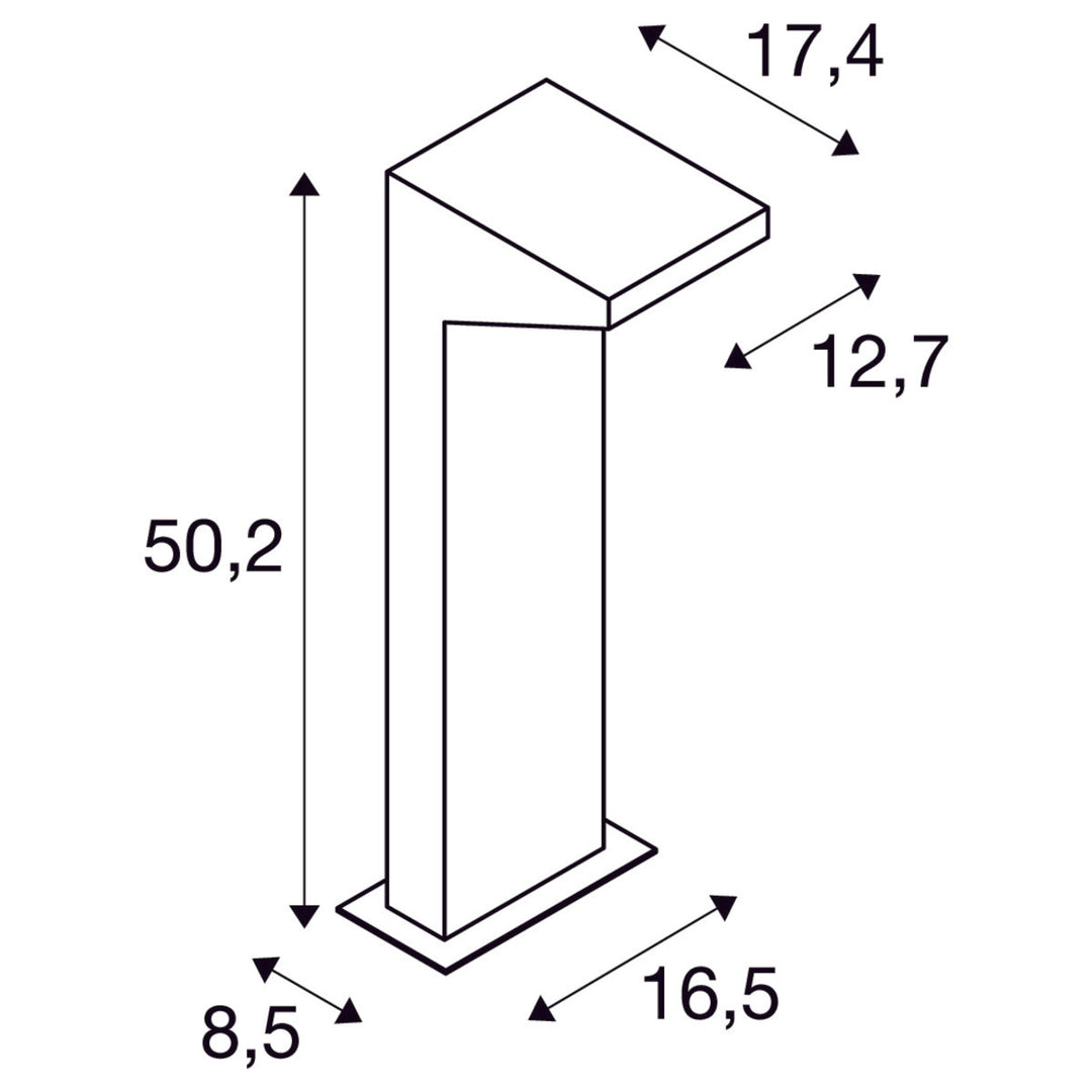 Iperi pullert 50 cm IP44 4,5W 4000 Kelvin-Utebelysning pullert-Slv-Antrasitt-slv-231305-Lightup.no