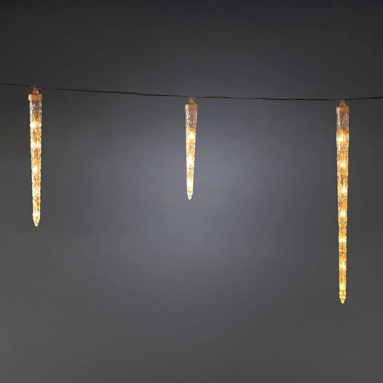 Istappslynge i akryl med 80 LED – Varmhvit-Julebelysning juletrelys ute-Konstsmide-Klar-2701-103-Lightup.no