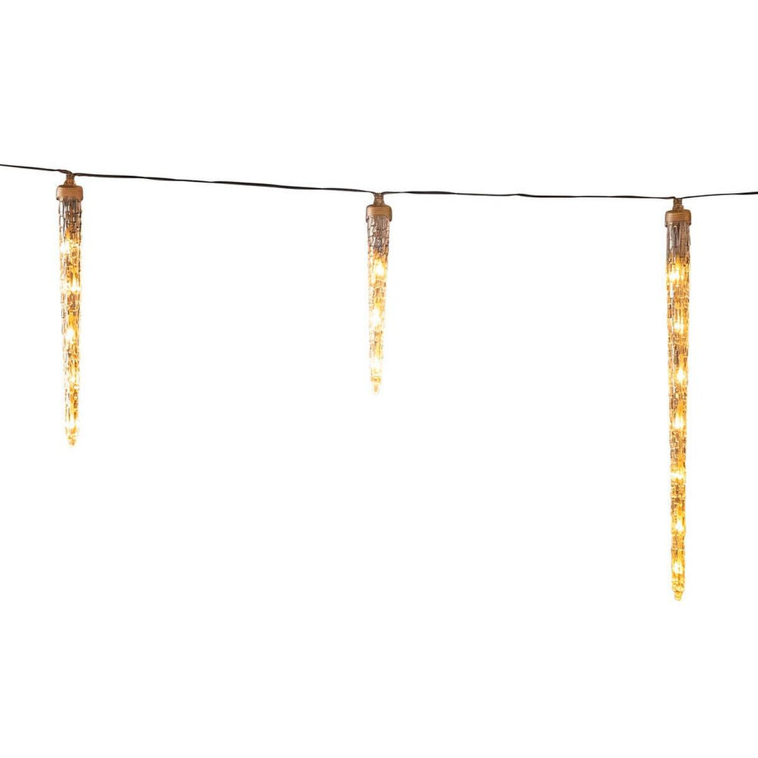 Istappslynge i akryl med 80 LED – Varmhvit-Julebelysning juletrelys ute-Konstsmide-Klar-2701-103-Lightup.no