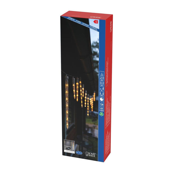 Istappslynge i akryl med 80 LED – Varmhvit-Julebelysning juletrelys ute-Konstsmide-Klar-2701-103-Lightup.no
